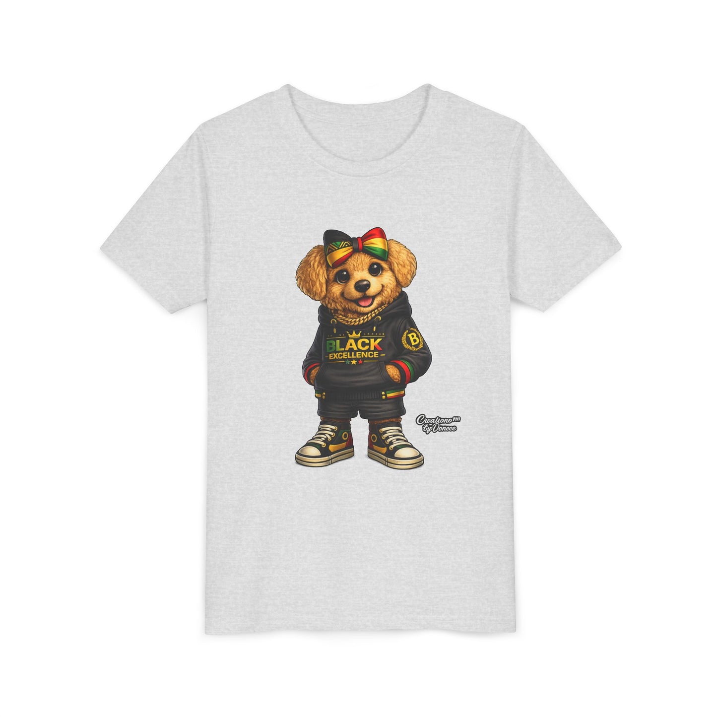 Youth Tee — Rasta Teddy "Black Excellence" Graphic Shirt