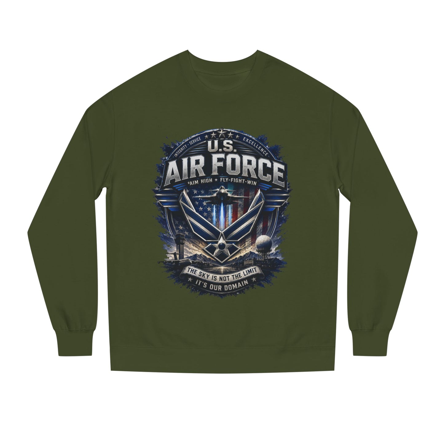 Air Force Crewneck Sweatshirt - U.S. Military Emblem Graphic