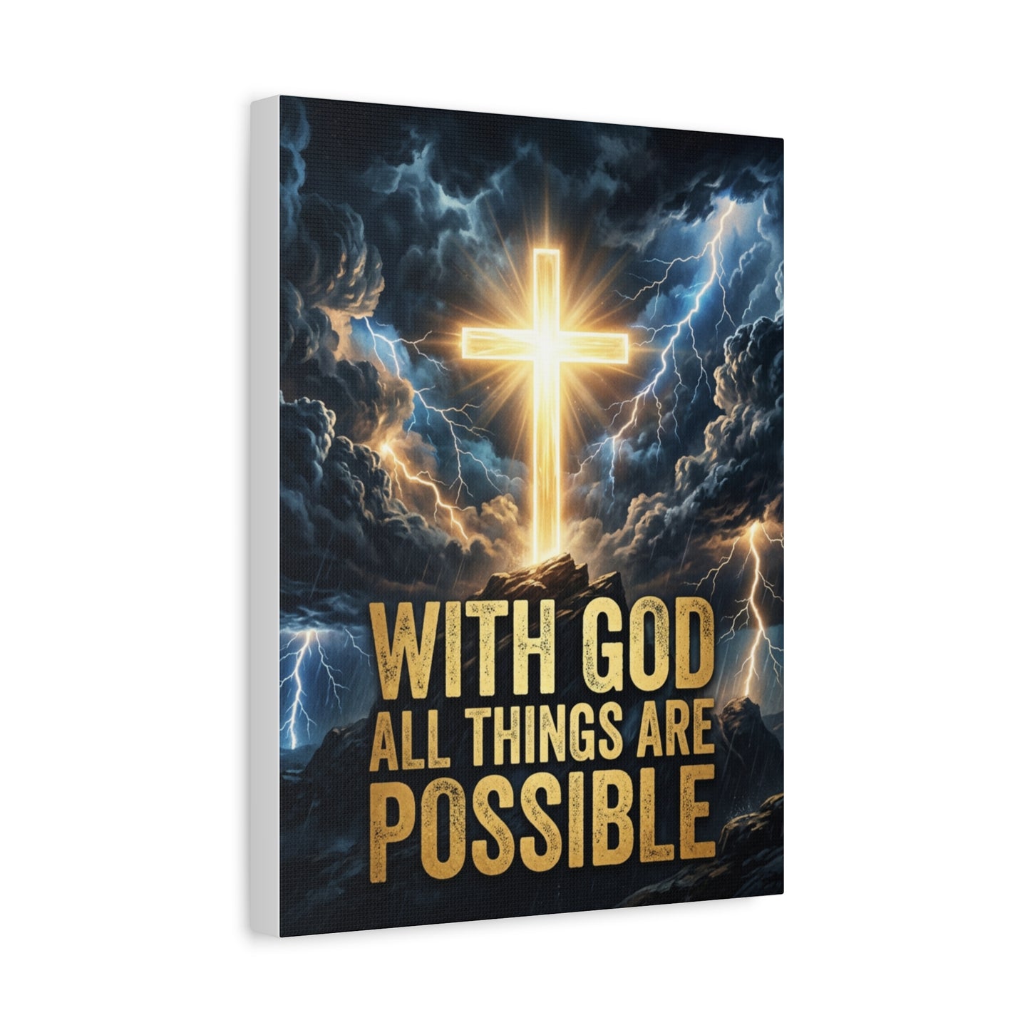 "With God All Things Are Possible" Canvas Wall Art