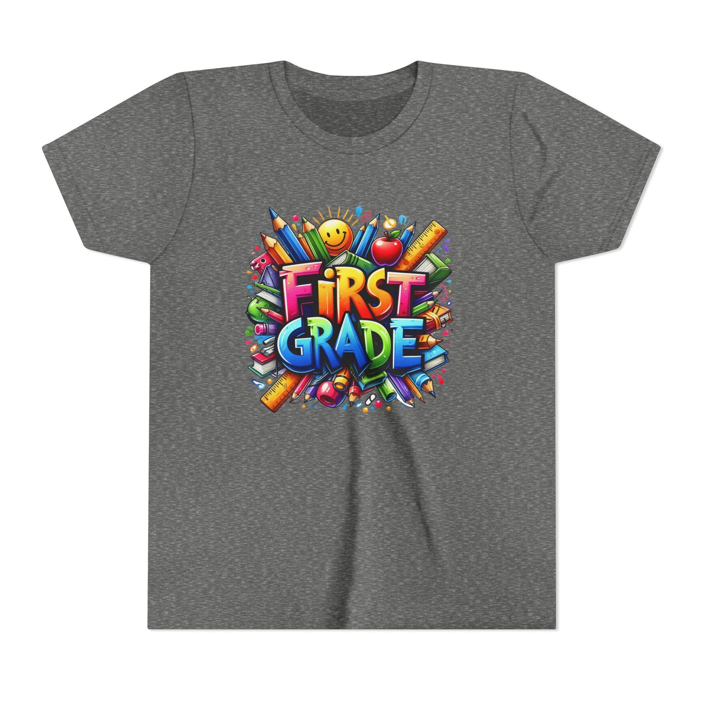 First Grade Kids Tee — Colorful Back-to-School Shirt for Boys & Girls