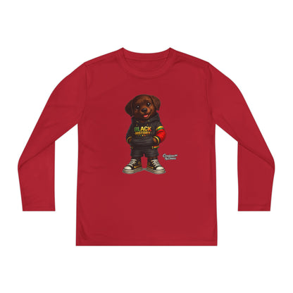 Kids Long Sleeve Tee — Rasta Teddy 'Black Excellence' Graphic