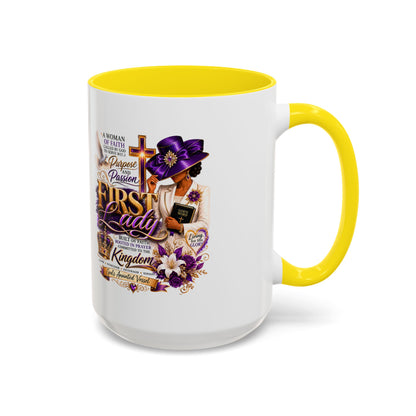 First Lady of Faith Accent Coffee Mug — Inspirational Christian Gift (11/15oz)