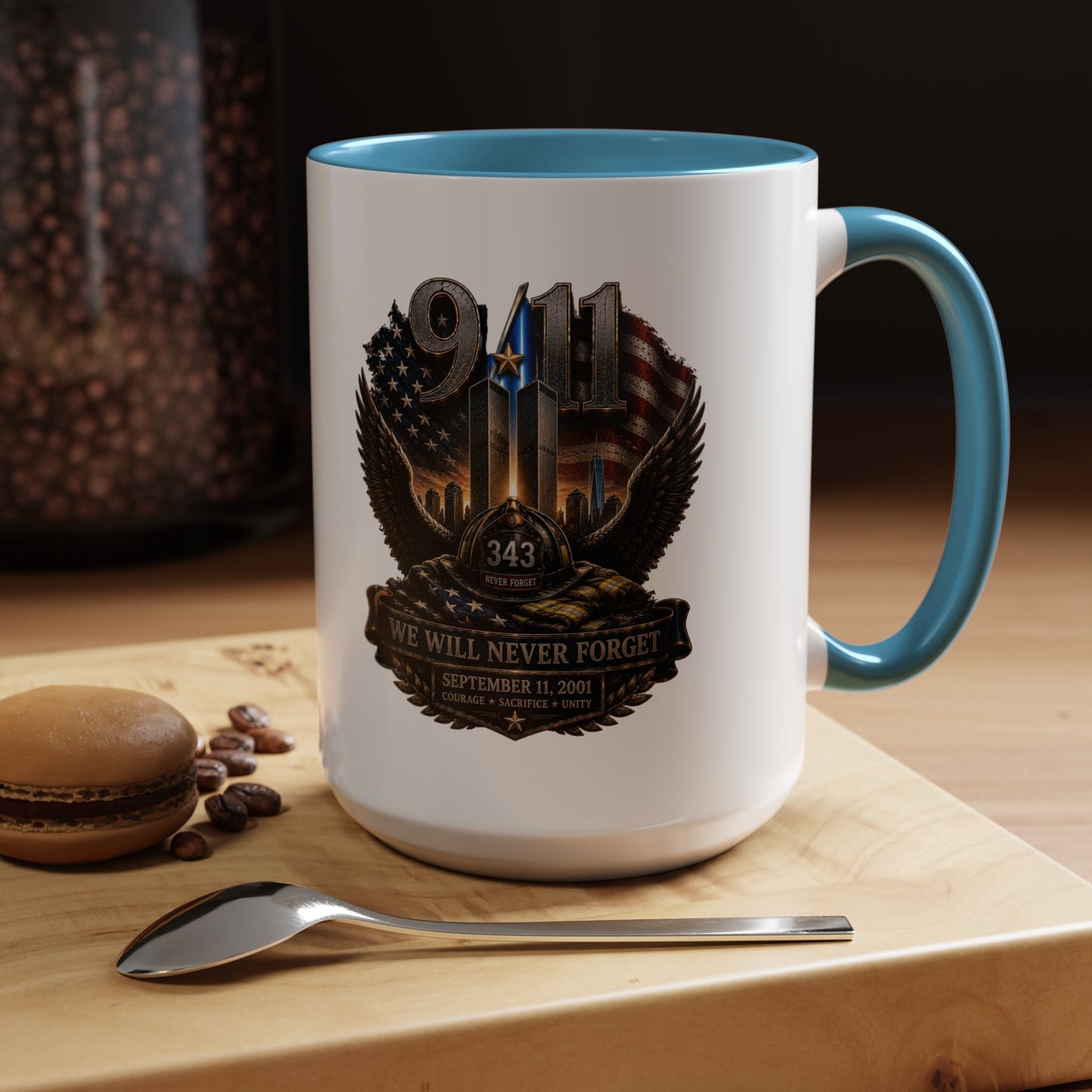 9/11 Memorial Coffee Mug - 'We Will Never Forget' Tribute Accent Mug