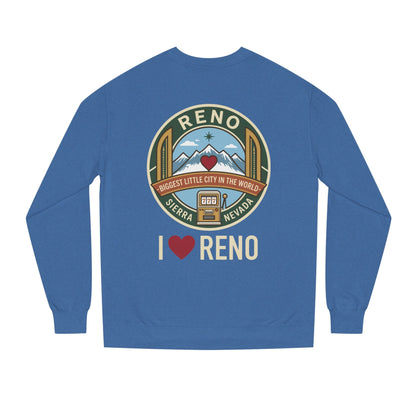 I  Reno Sweatshirt — Vintage Reno Nevada Mountain Badge Crewneck