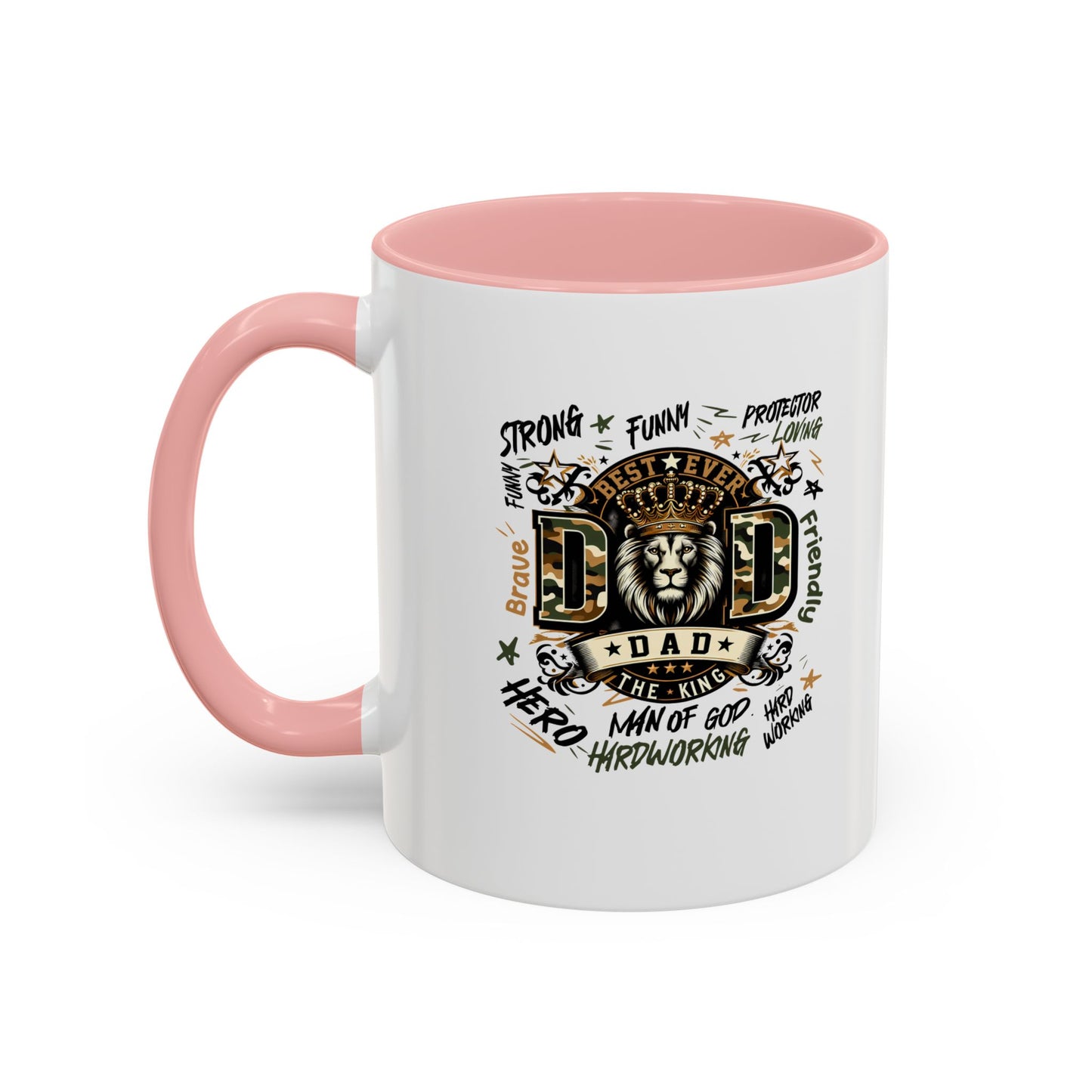 Dad King Lion Coffee Mug — 'Dad: The King' Accent 11/15oz Gift