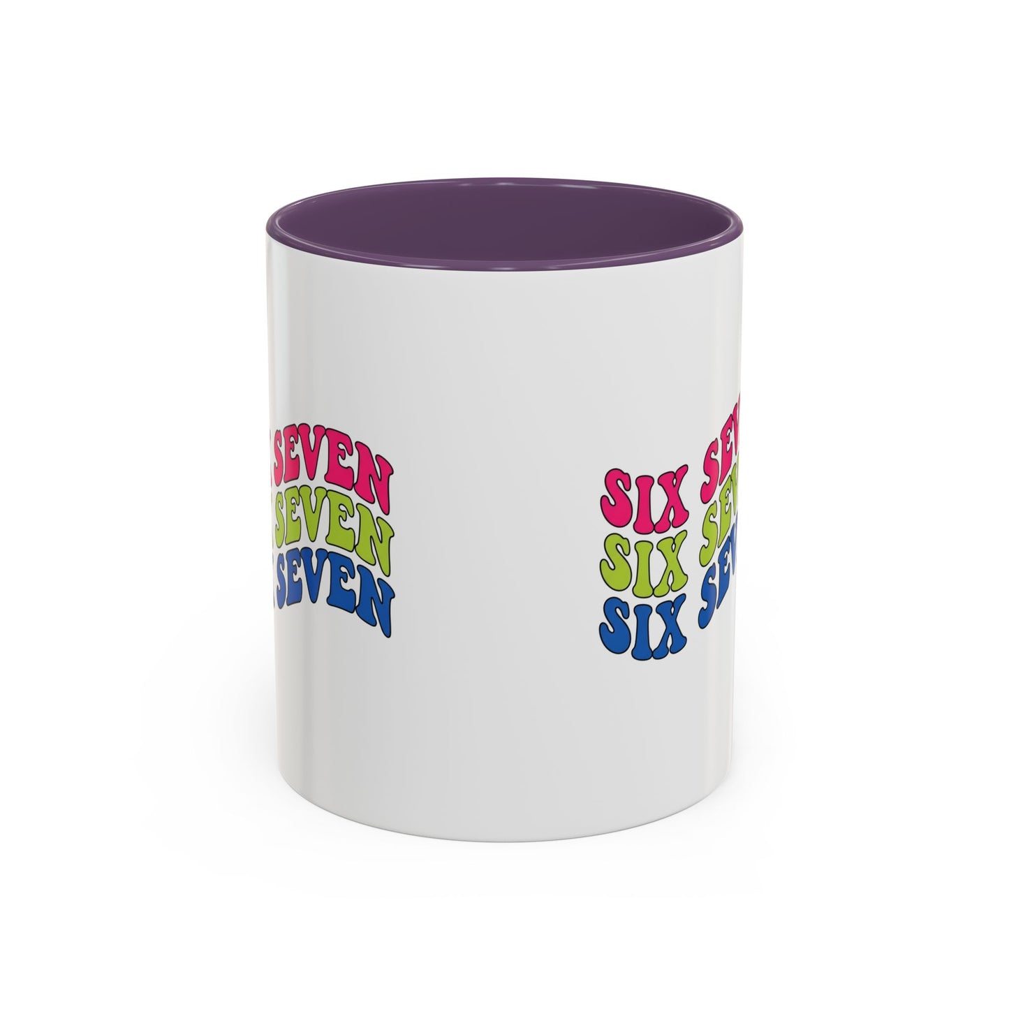 Six Seven Retro Accent Coffee Mug — Colorful 11/15oz Ceramic Tea Cup