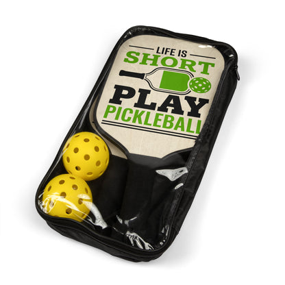 Pickleball Paddle Set — "Life Is Short, Play Pickleball" Design