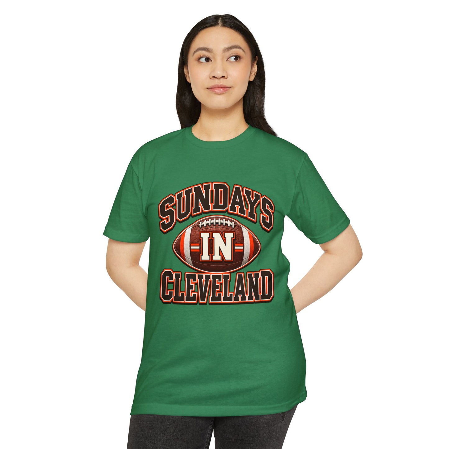 Sundays in Cleveland Football T-Shirt