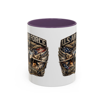 U.S. Air Force Accent Coffee Mug — "Ready to Strike" Military Aviation Gift