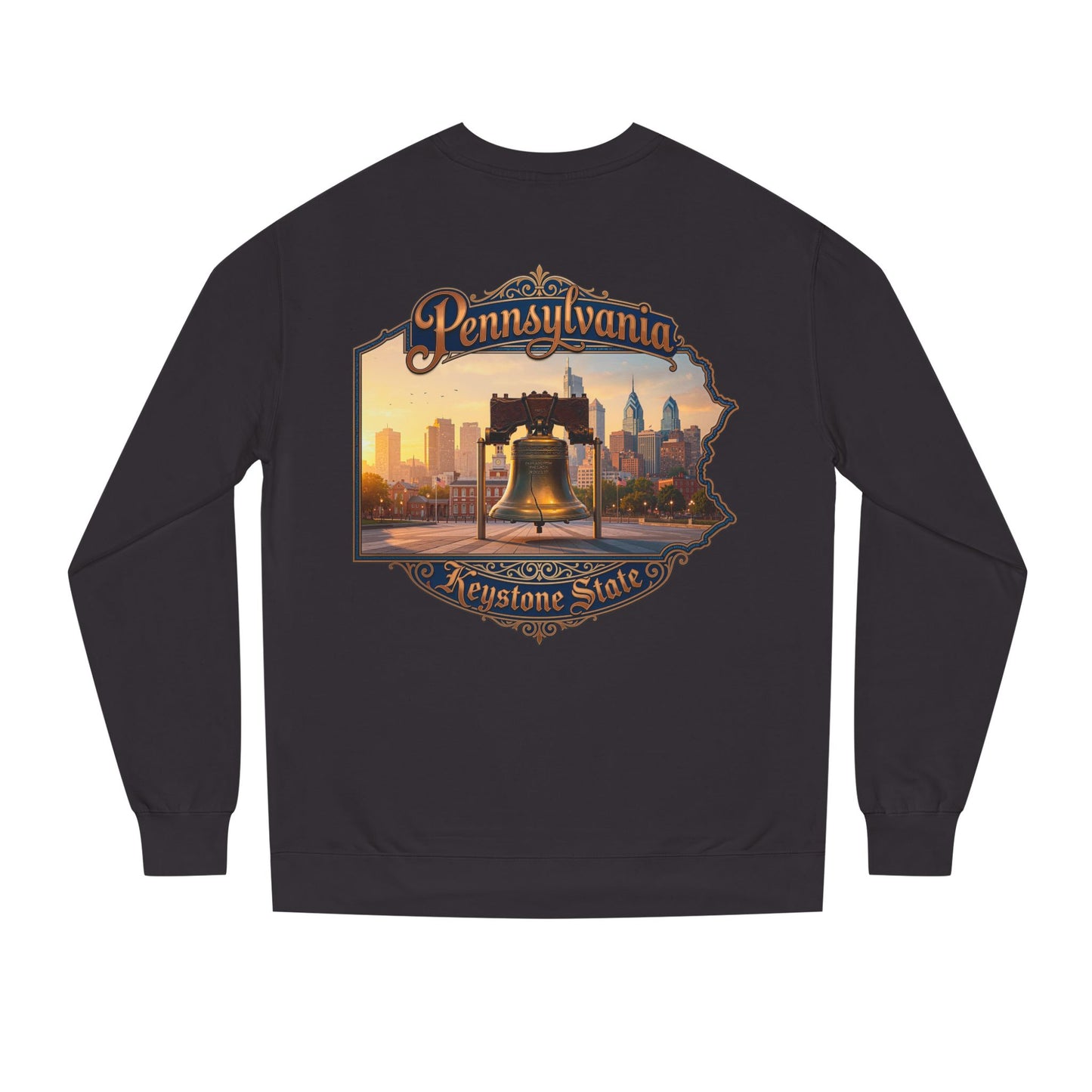 Pennsylvania Keystone State Sweatshirt — Liberty Bell & City Skyline Crewneck
