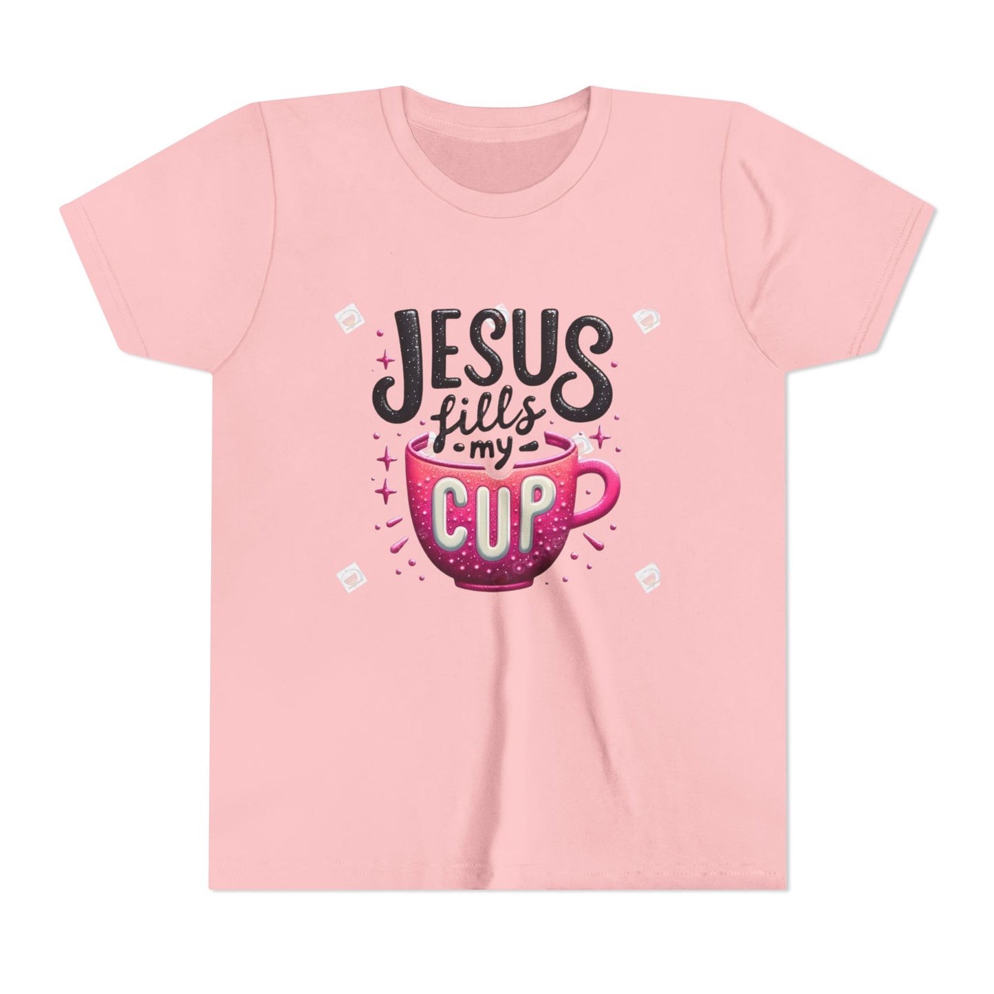 Jesus Fills My Cup Youth Tee — Christian Faith Kids Shirt
