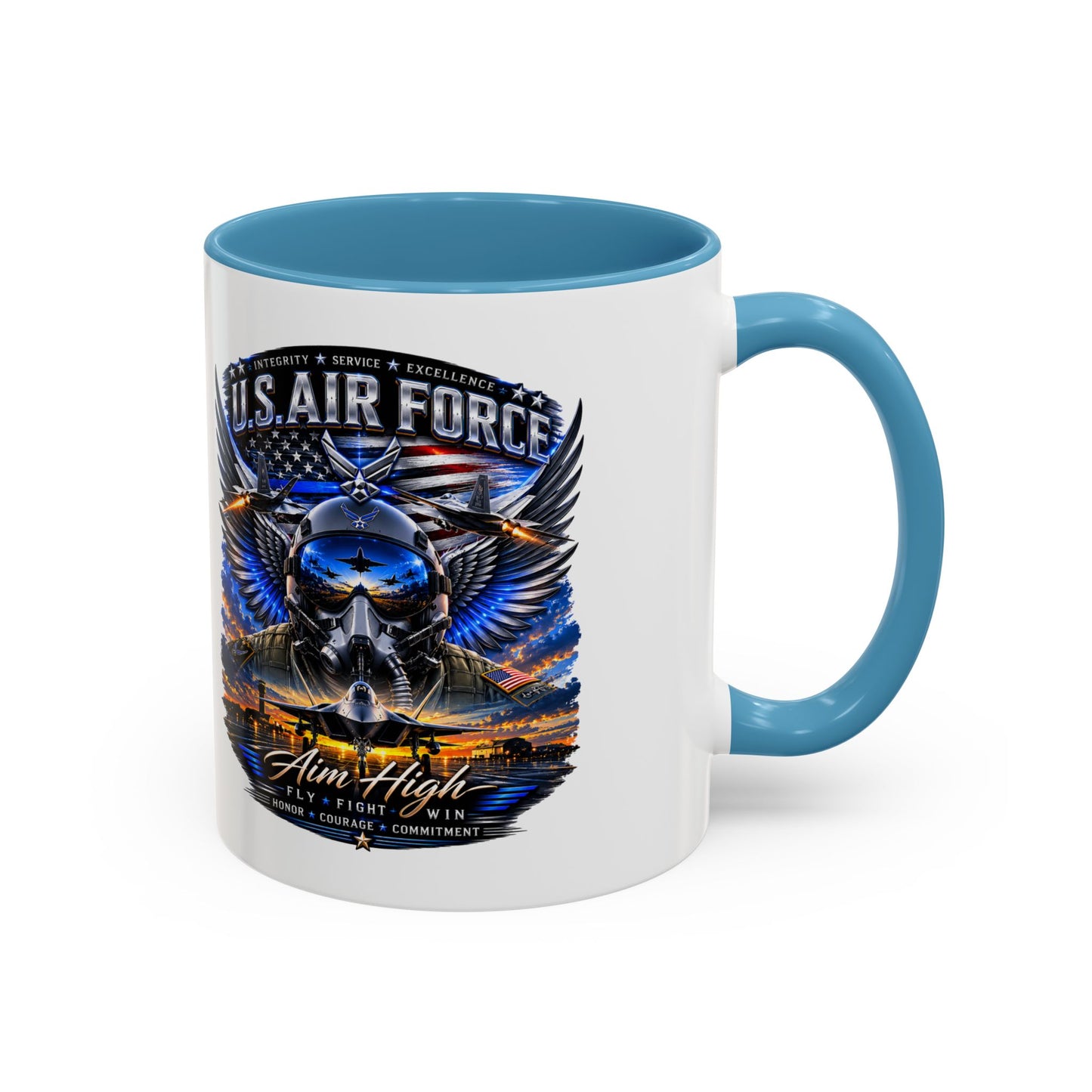 U.S. Air Force Eagle Coffee Mug — "Aim High" Accent 11/15oz