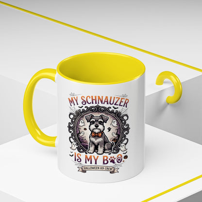 My Schnauzer Is My Boo Coffee Mug — Halloween Dog Lover Accent Mug