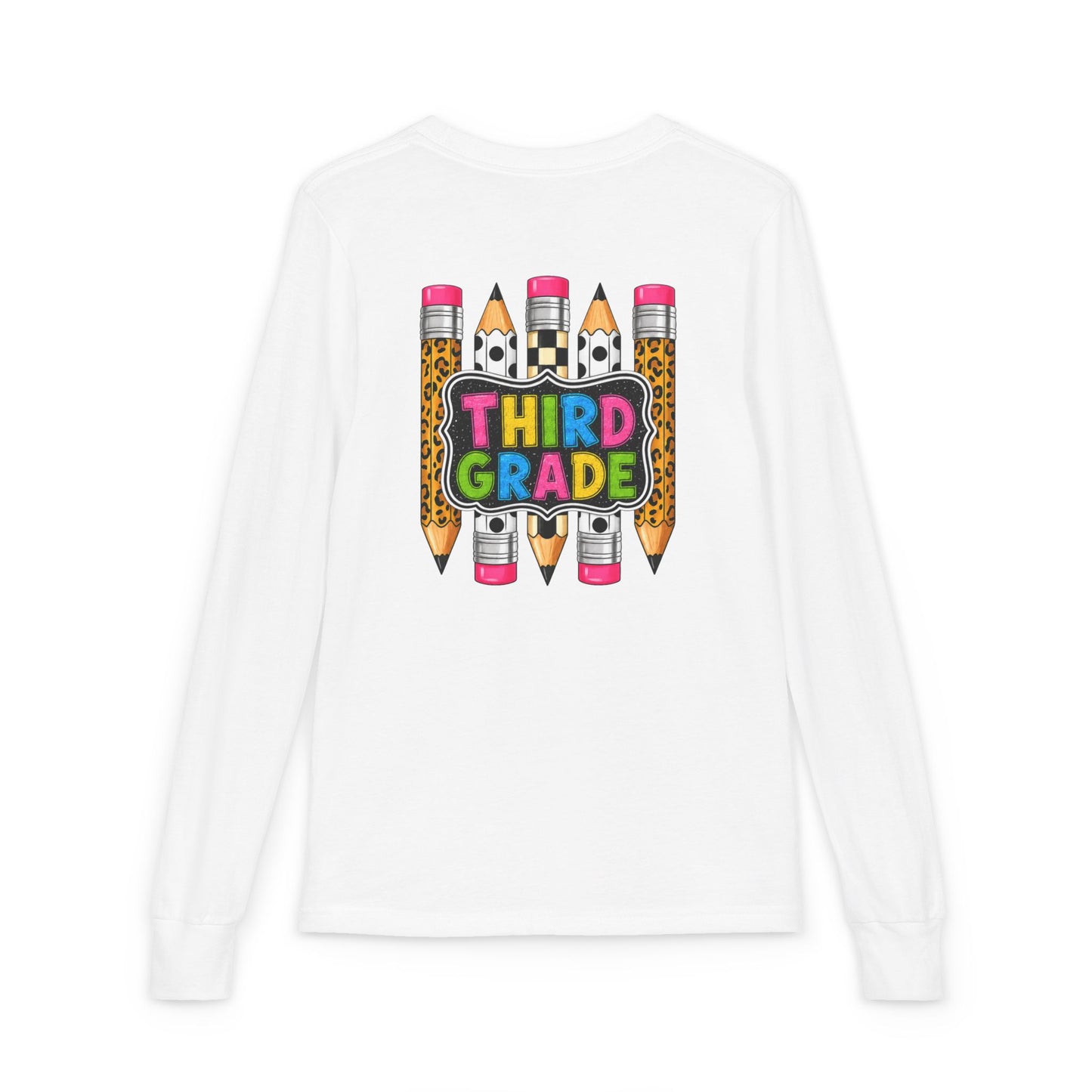 Third Grade Pencil Graphic Long Sleeve Tee