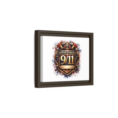 Framed Matte Canvas — 'Never Forget 9/11' Memorial Wall Art