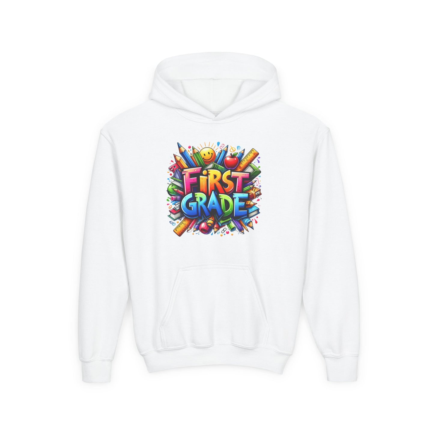 First Grade Kids Hoodie – Colorful Back-to-School Sweatshirt