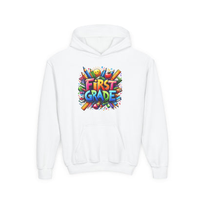 First Grade Kids Hoodie – Colorful Back-to-School Sweatshirt