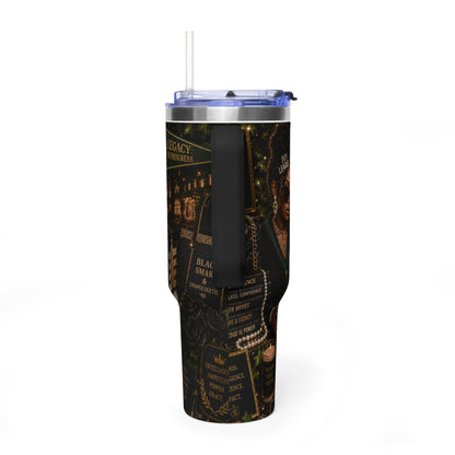Black Ivy Energy 40oz Vacuum Tumbler — Insulated Travel Mug with Handle (Black Ivy Design)