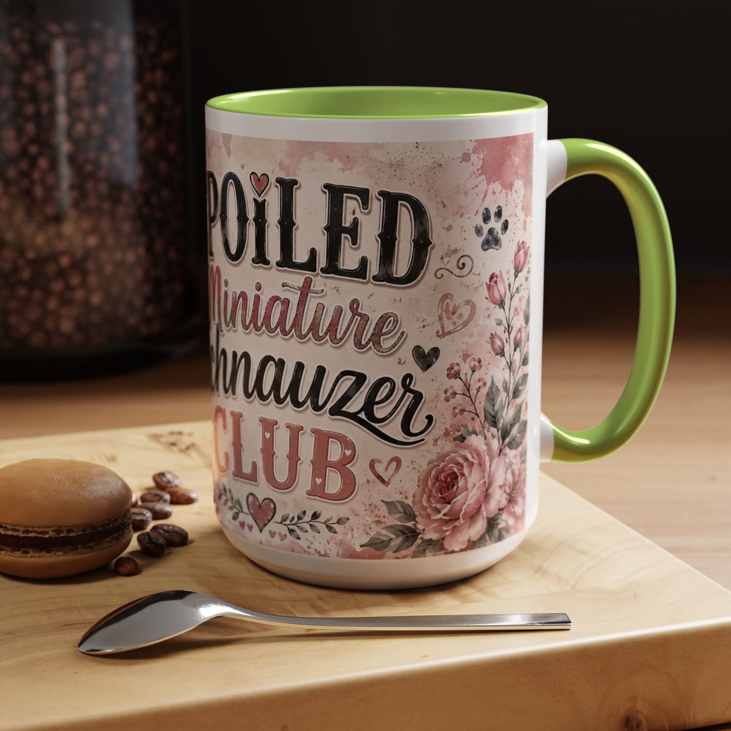 Spoiled Miniature Schnauzer Club Accent Coffee Mug — Cute Dog Mom Gift