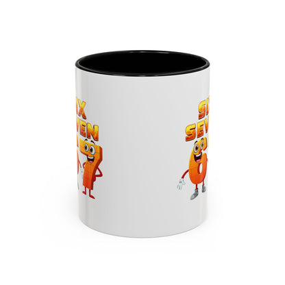 Six Seven Cartoon Number Coffee Mug - Fun Math Teacher Gift (11/15oz)