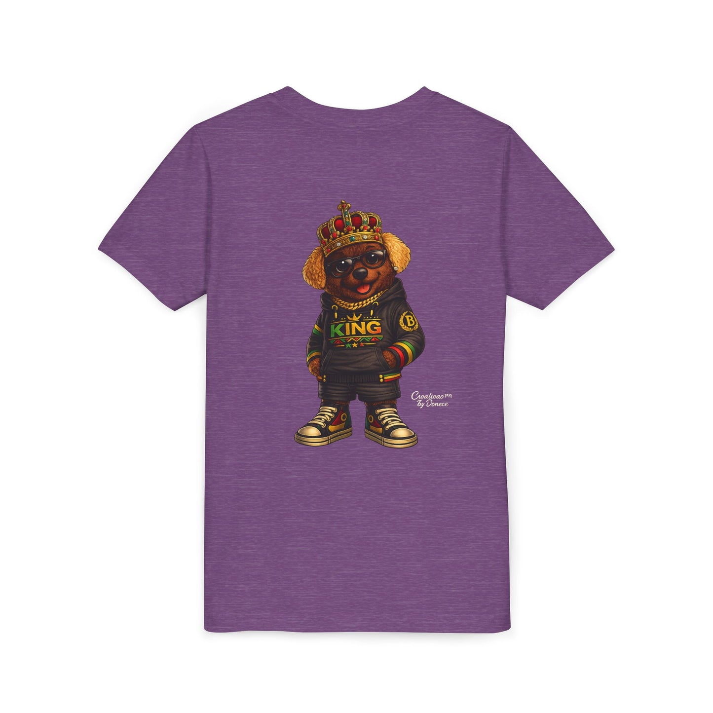 Youth Tee — 'Lil King' Crowned Bear Graphic Shirt