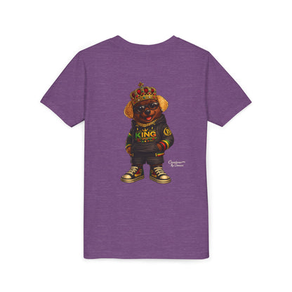 Youth Tee — 'Lil King' Crowned Bear Graphic Shirt