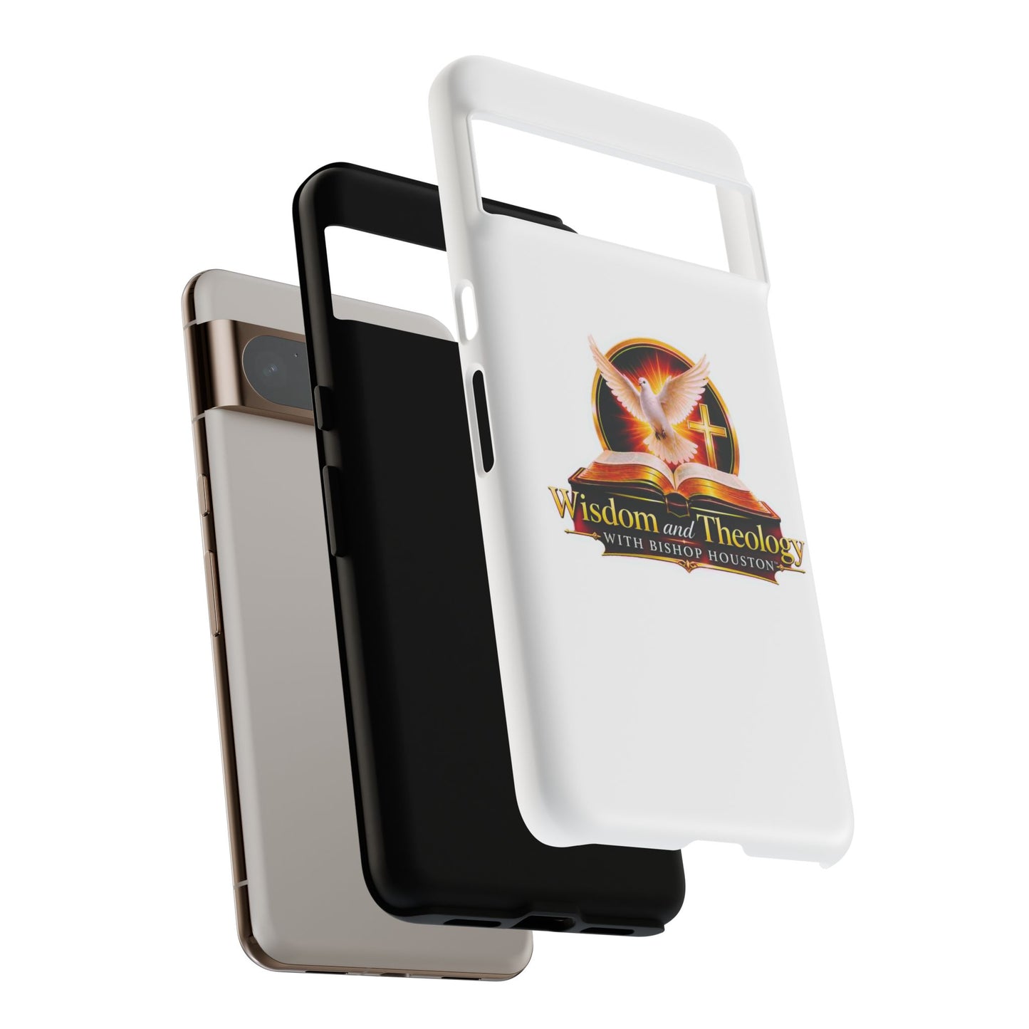 Wisdom and Theology Phone Case — Christian Dove & Cross Protective Tough Case