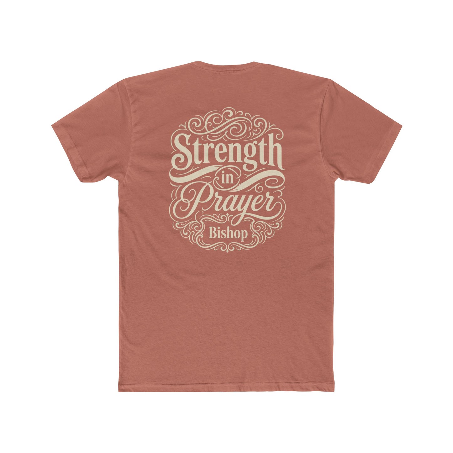 Strength in Prayer T-Shirt — Inspirational Faith Tee (Bishop)
