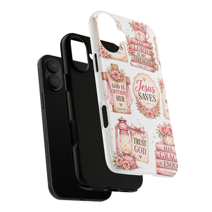Faith Phone Case — 'Jesus Saves' Floral Christian Scripture iPhone Case