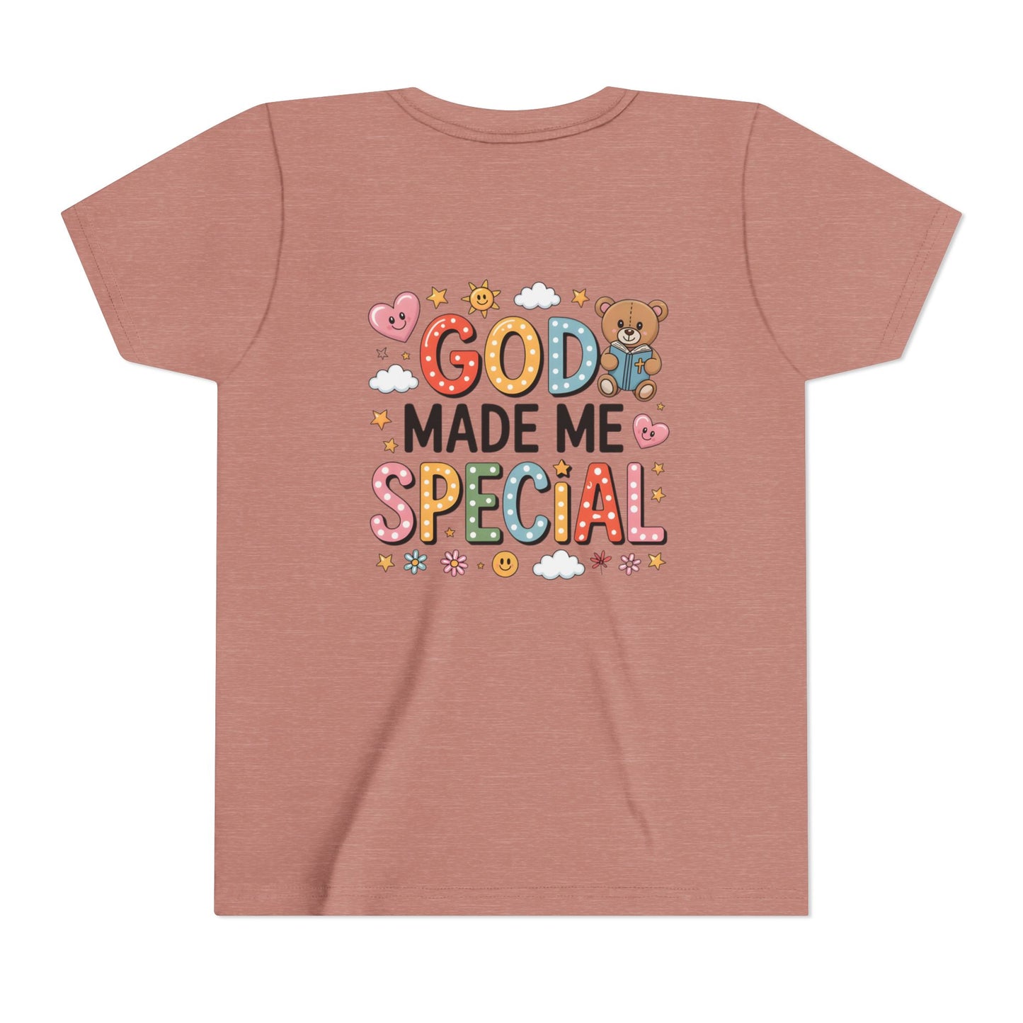Youth Tee — "God Made Me Special" Cute Christian Kids T-Shirt