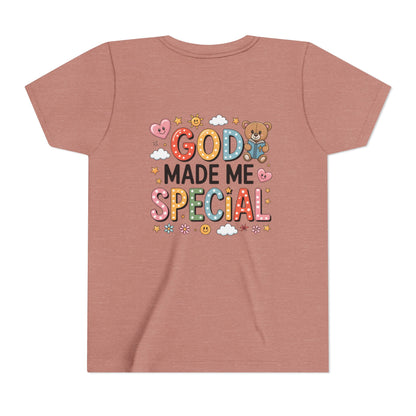 Youth Tee — "God Made Me Special" Cute Christian Kids T-Shirt