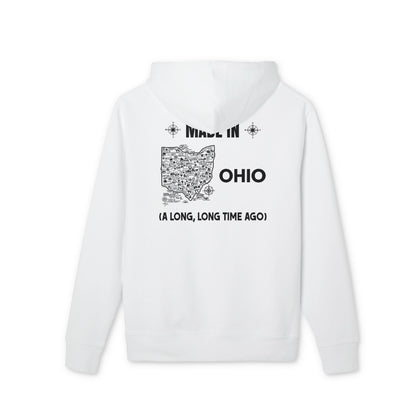 Ohio Map Hoodie — "Made in Ohio (A Long, Long Time Ago)" Retro State Pride Pullover