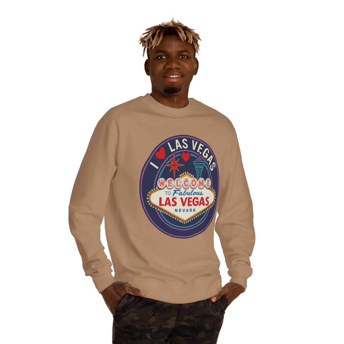 Las Vegas Welcome Sign Sweatshirt – Retro "I  Las Vegas" Crewneck