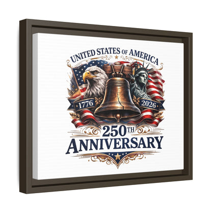 250th Anniversary Framed Canvas - United States of America Patriotic Liberty Bell Print