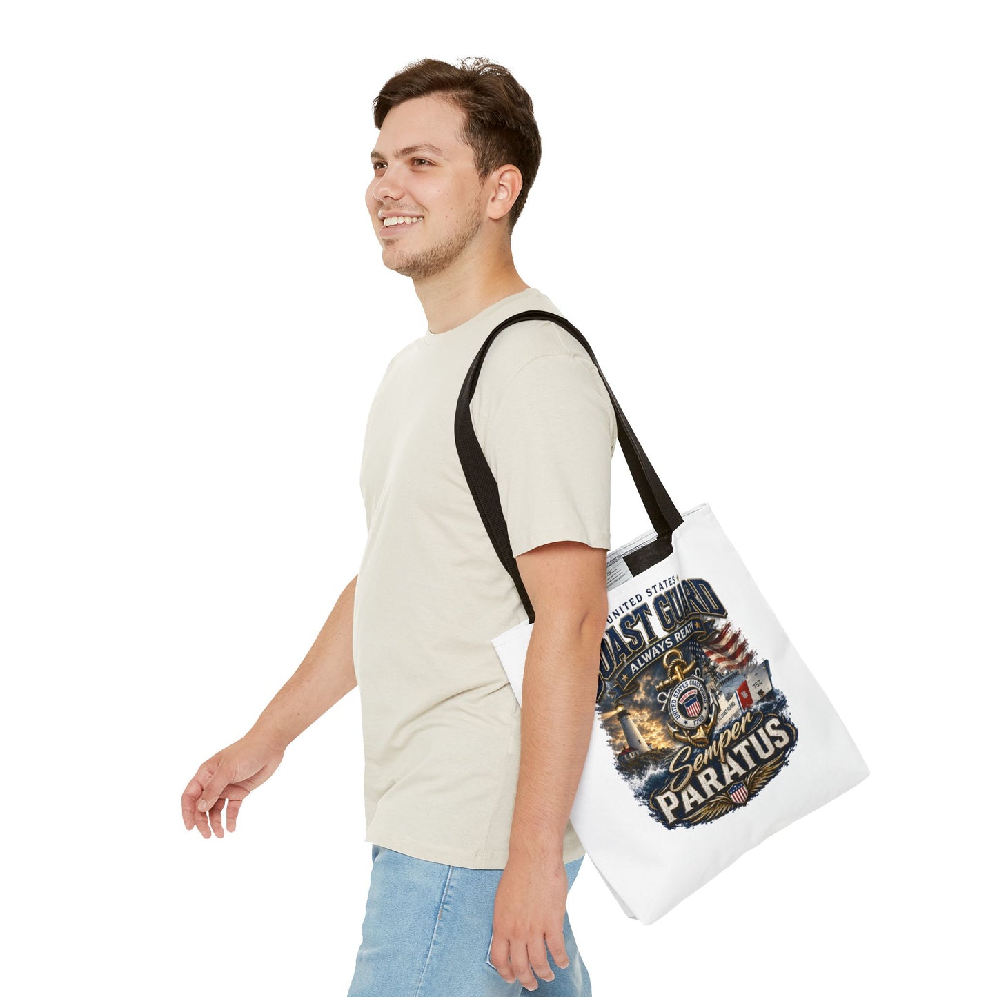 Coast Guard Semper Paratus Tote Bag – U.S. Coast Guard Patriotic Beach & Everyday Carry