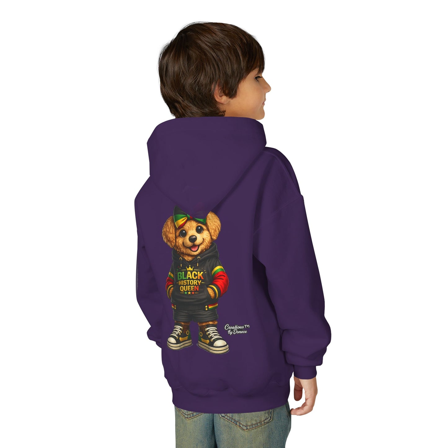 Youth Hoodie — Rasta Bear "Black History Greatness" Kids Pullover