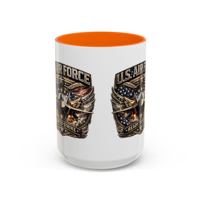 U.S. Air Force Accent Coffee Mug — "Ready to Strike" Military Aviation Gift