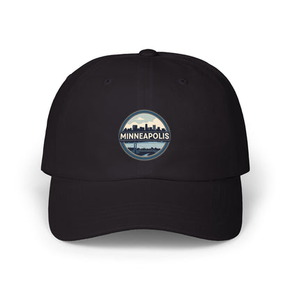 Minneapolis Skyline Dad Cap — Vintage Circle Patch Hat