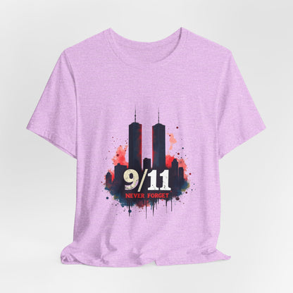 9/11 Never Forget T-Shirt — World Trade Center Memorial Tee