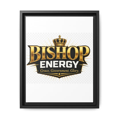 Framed Canvas Art - "Bishop Energy" Gold Crown Logo (Matte)