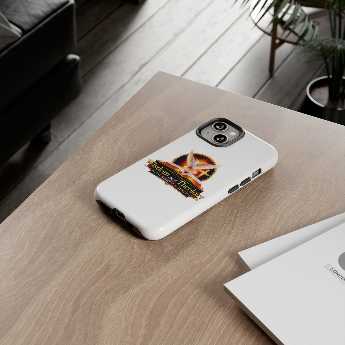 Wisdom and Theology Phone Case — Christian Dove & Cross Protective Tough Case