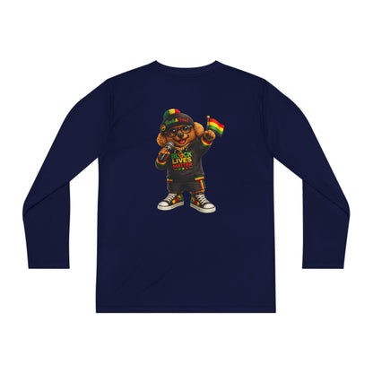 Youth Long Sleeve Tee — Black Lives Matter Kid Graphic with Rasta Flag