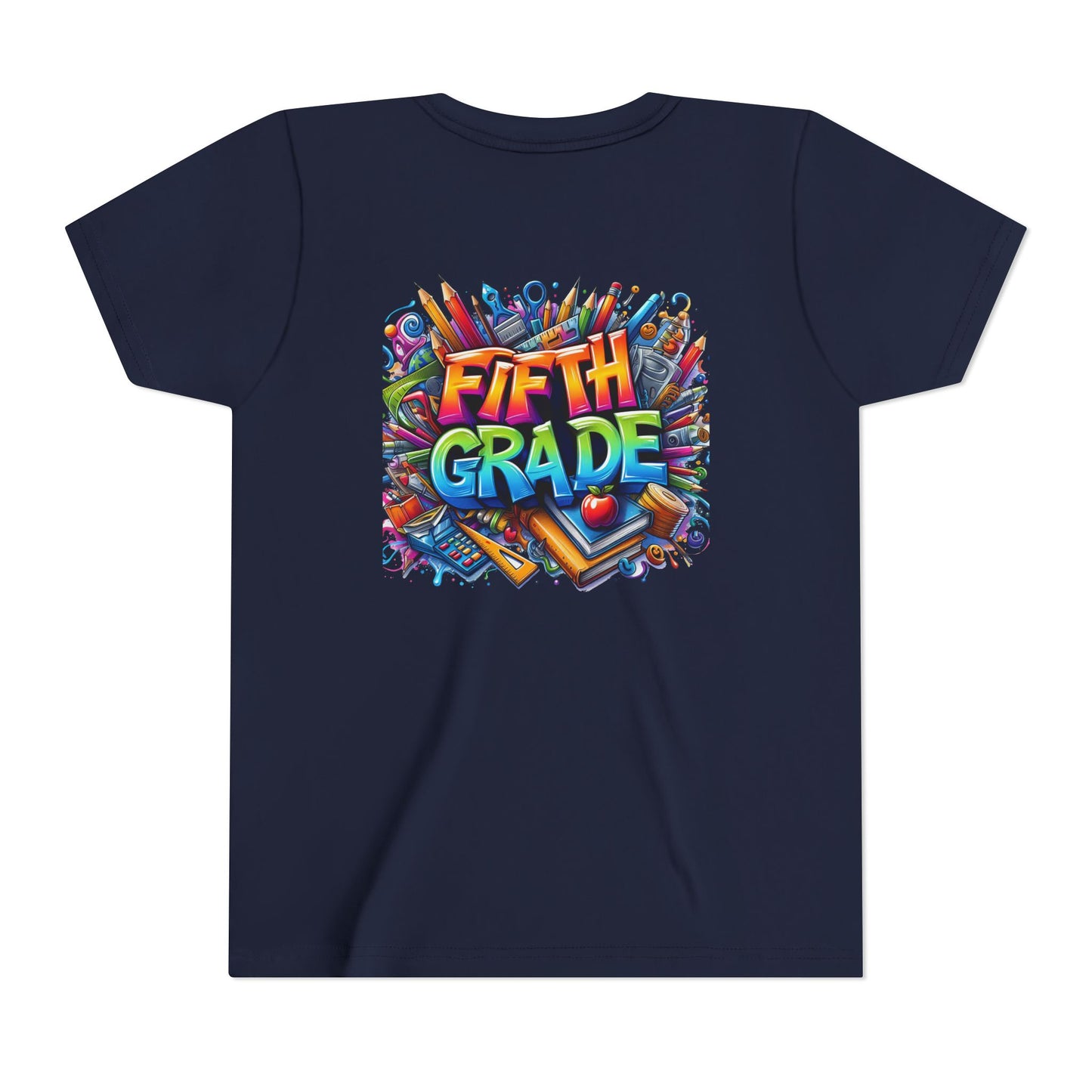 Fifth Grade Kid's Tee - Colorful School Supplies Back to School T-Shirt