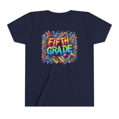 Fifth Grade Kid's Tee - Colorful School Supplies Back to School T-Shirt
