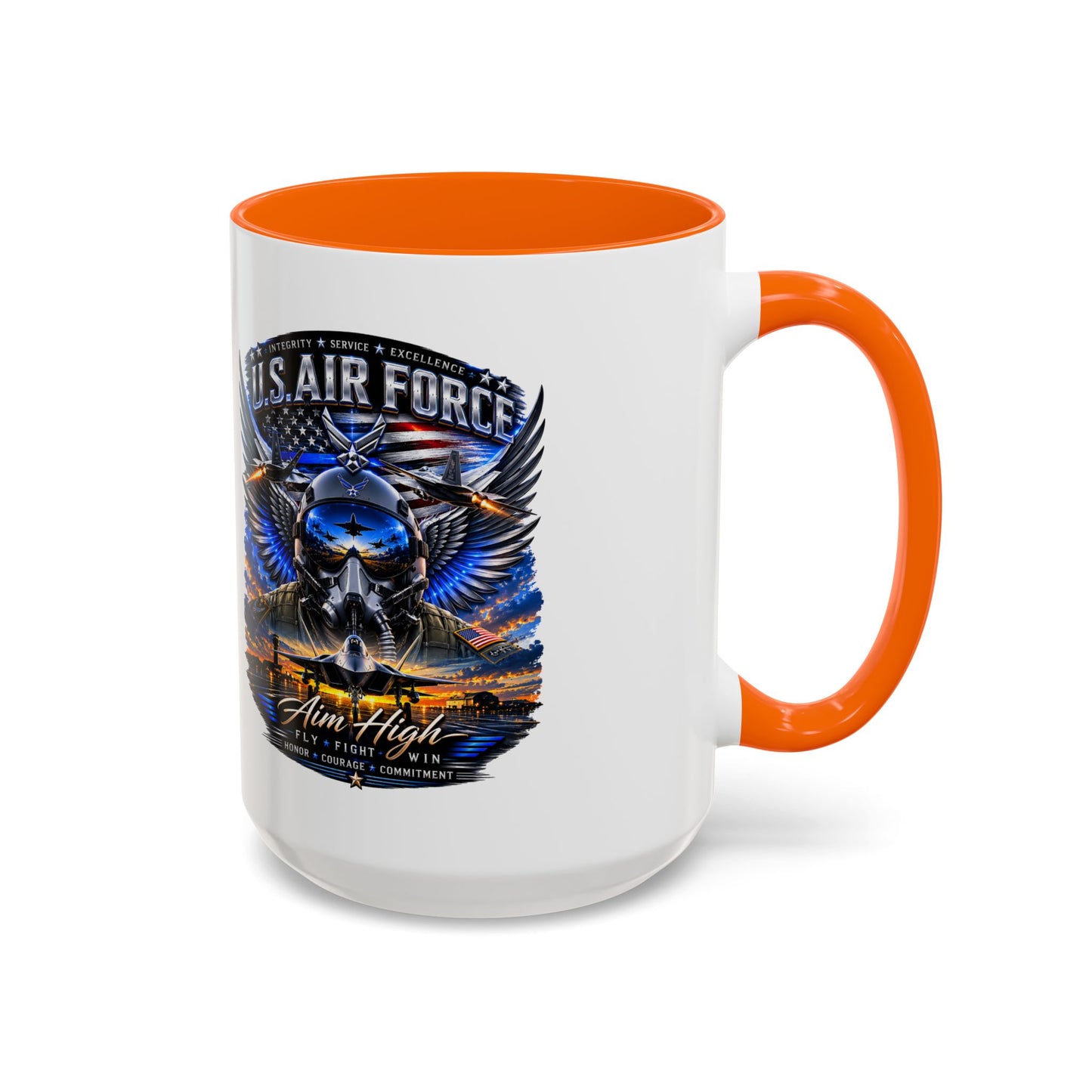 U.S. Air Force Eagle Coffee Mug — "Aim High" Accent 11/15oz