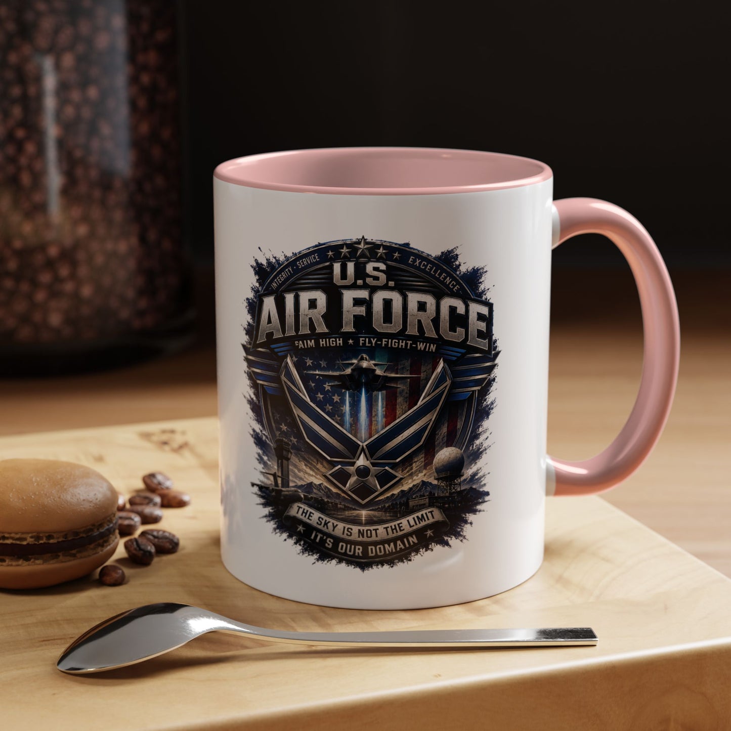 U.S. Air Force Accent Coffee Mug — Military Emblem 11/15oz