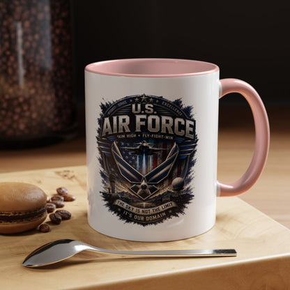 U.S. Air Force Accent Coffee Mug — Military Emblem 11/15oz