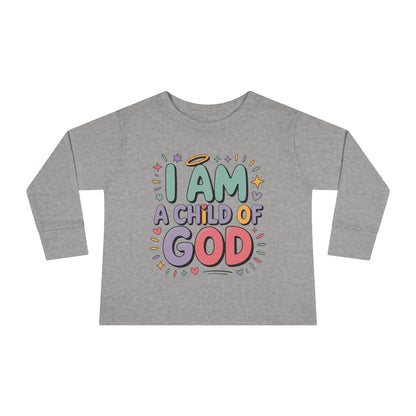 I Am a Child of God Toddler Long Sleeve Tee — Cute Christian Kids Shirt