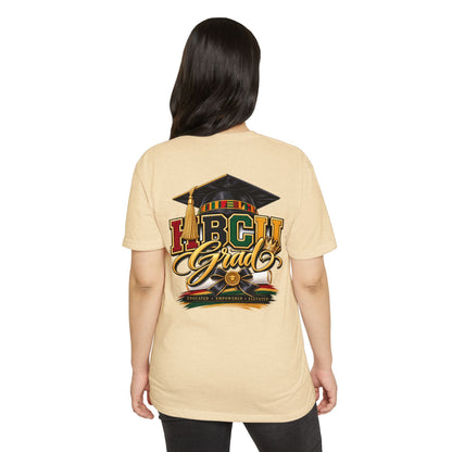 HBCU Grad T-Shirt — Black Graduation Cap & Kente Design