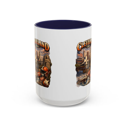 Cleveland Ohio Vintage Football Accent Coffee Mug (11/15oz)